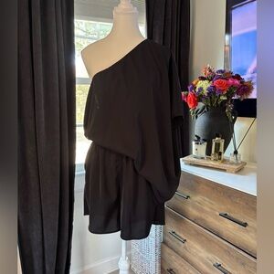 SHEIN Black One-Shoulder Dress